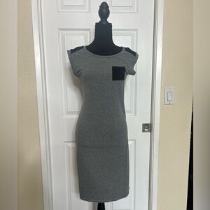 Heart & Hips Jersey Nit Grey Casual Midi Dress